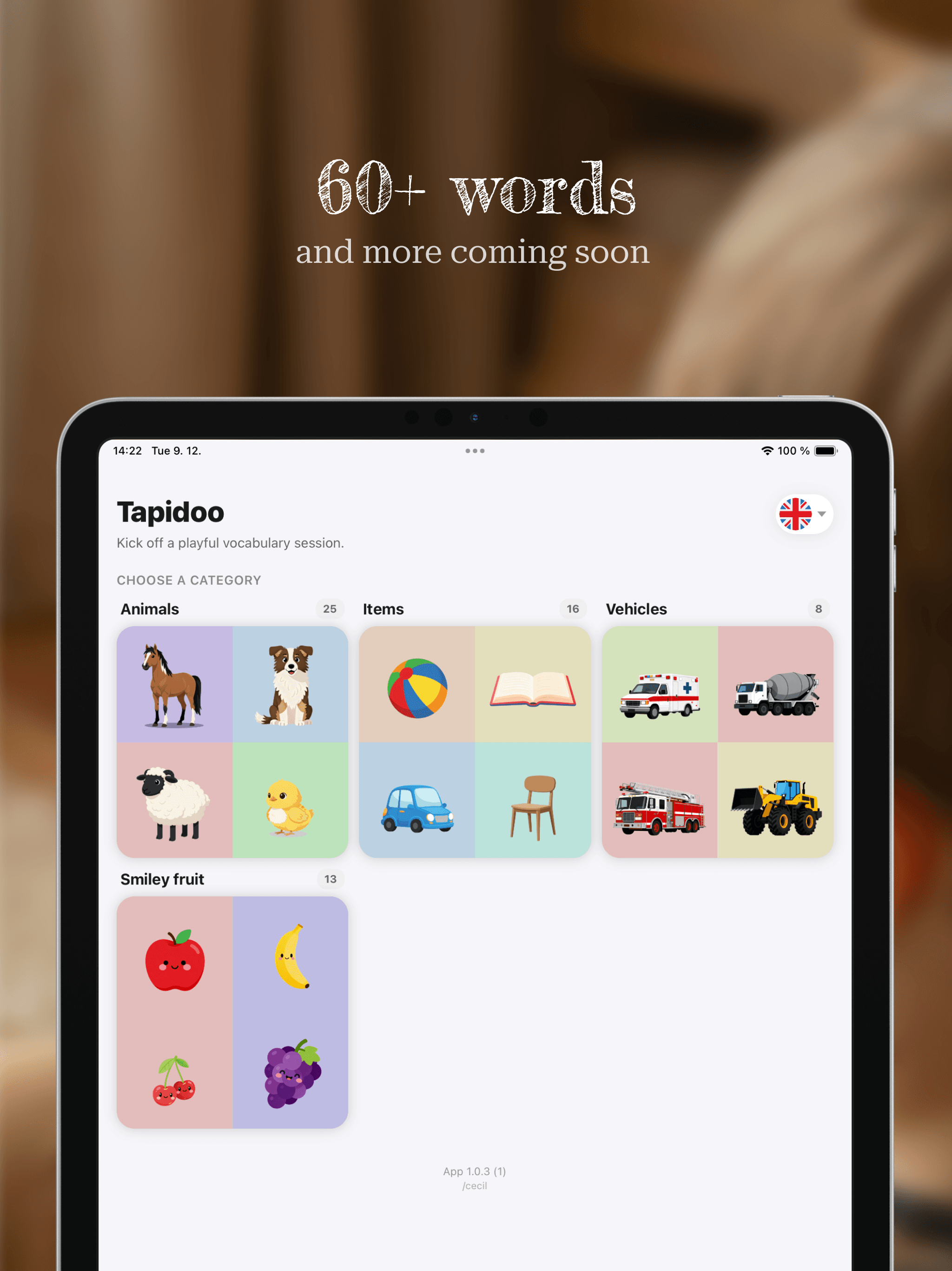 20 languages - language selection screen